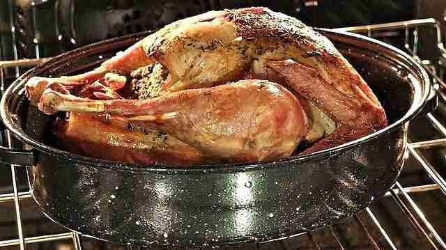 Thanksgiving turkey in the oven