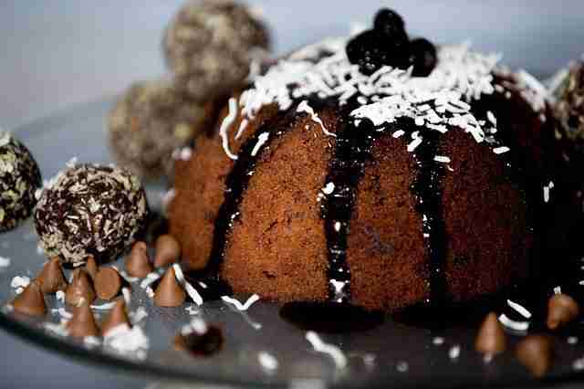 Christmas cake with frosting