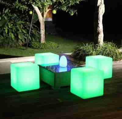 LED cubes seat furniture rentals for events